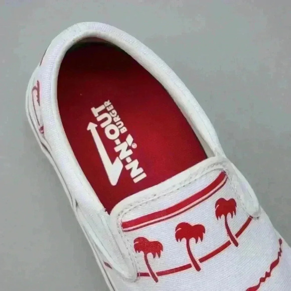 In-Out-Burger Ladies 7.5 Drink Cup Slip-on Skate Palm Tree Tennis/Gym Sneakers - Picture 8 of 13